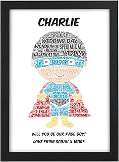 Will You Be My Page Boy, Usher, Best Man Personalised Superhero Super Hero Wedding Gift - Will You Be Presents for Wedding Party Favours - A5, A4, A3 Prints and Frames