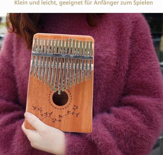 Daumenklavier mit 17 Tasten Tragbares Kalimba-Hohlbrett aus Mahagoniholz ​​mit Hoher Härte für Musikalische Darbietungen