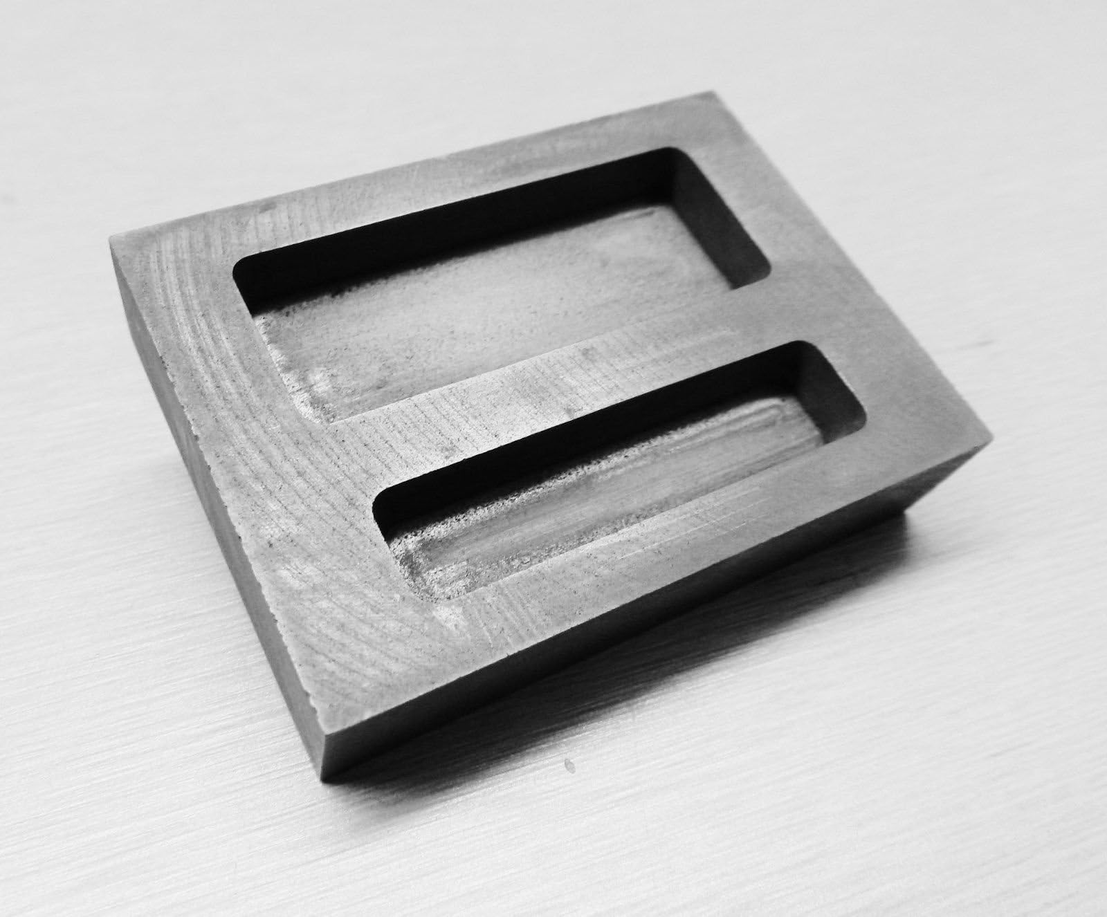 Graphite Ingot Mold 2 Pockets 1/2oz & 1oz Capacity Melting Scrap Gold Make Bars