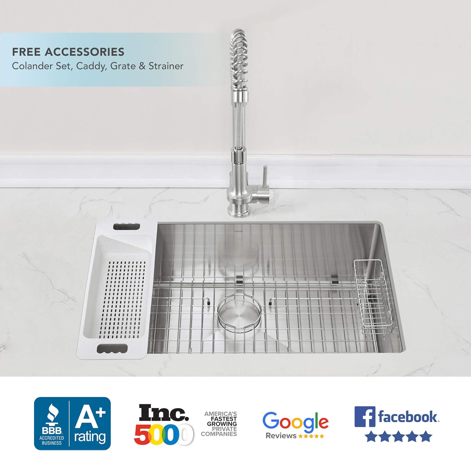Best Deal Modena Undermount Kitchen Sink Set, 16-Gauge Stainless Steel (32-Inch Single Bowl)
