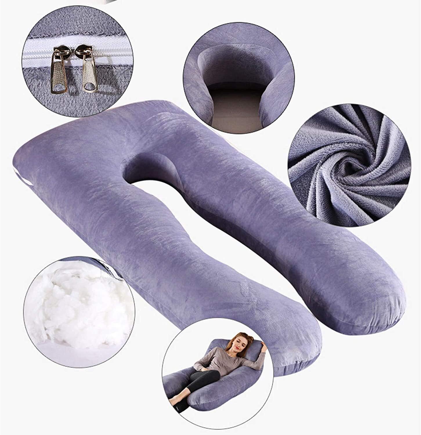IOCCIOBB Pregnancy Pillow,100% Cotton U-Shaped Maternity Pillow, Maternity Pillow,Include Cotton Pillow Cover, Detachable Washable, Body Support Pillow, Relieve Muscle Soreness (Color : 25)