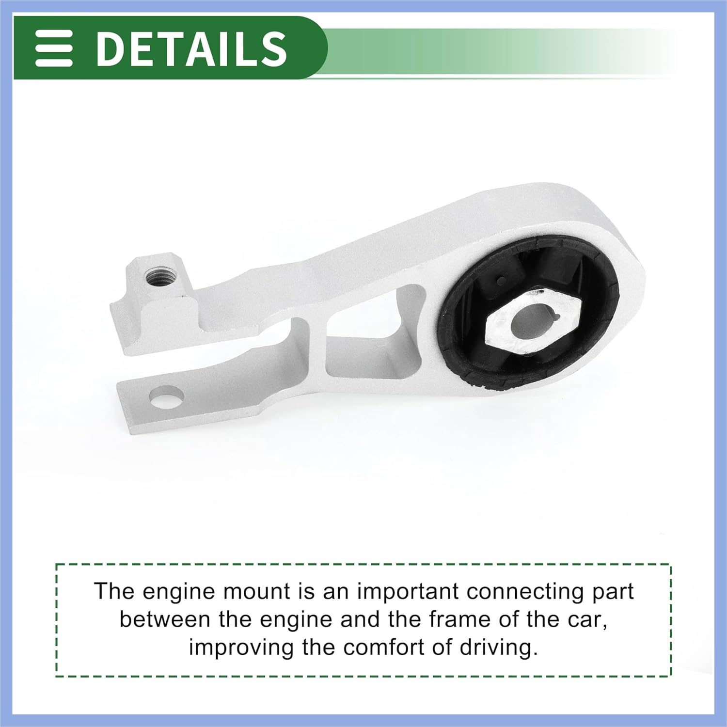 Engine Motor Mount, Support Engine Mounting, for Ram ProMaster City 2.4L 2015-2020, No.68320796AA, Silver Tone Stable