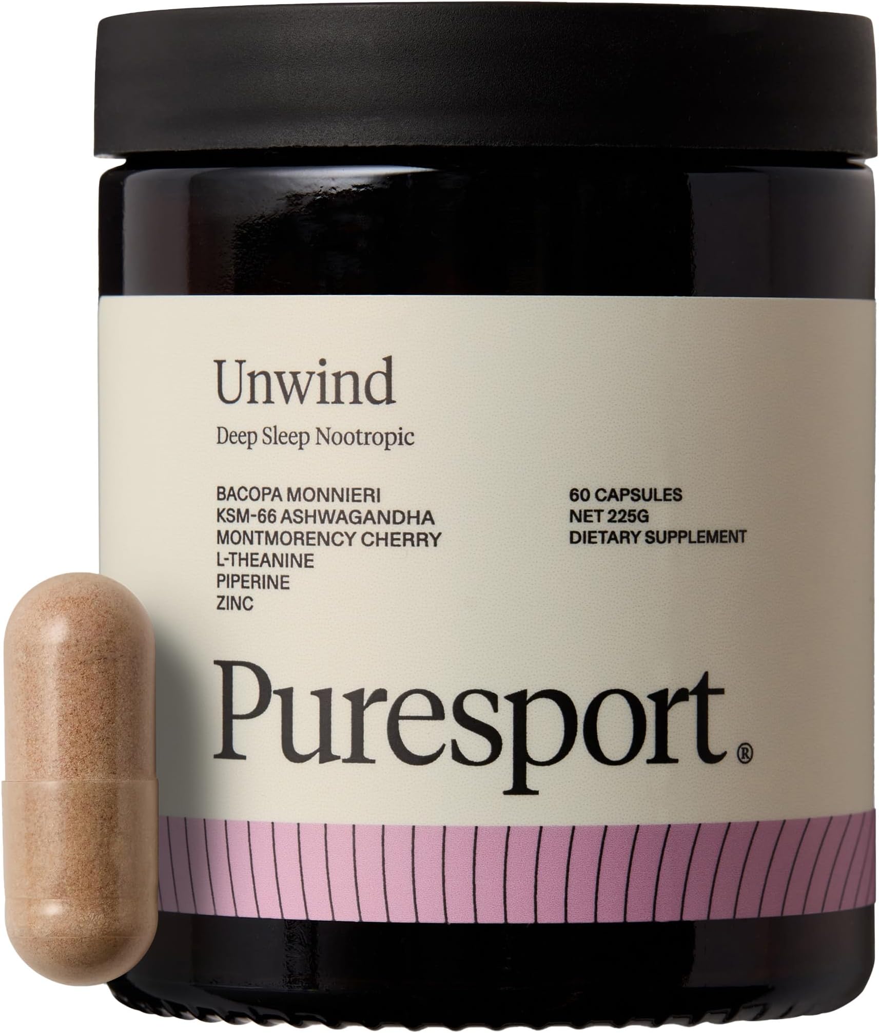 Puresport Unwind Deep Sleep Nootropic (30 Day Supply), All-Natural Sleep & Insomnia Support, Made with Ashwagandha KSM-66, Montmorency Cherry & L-Theanine, Optimises Cognitive Performance, Vegan
