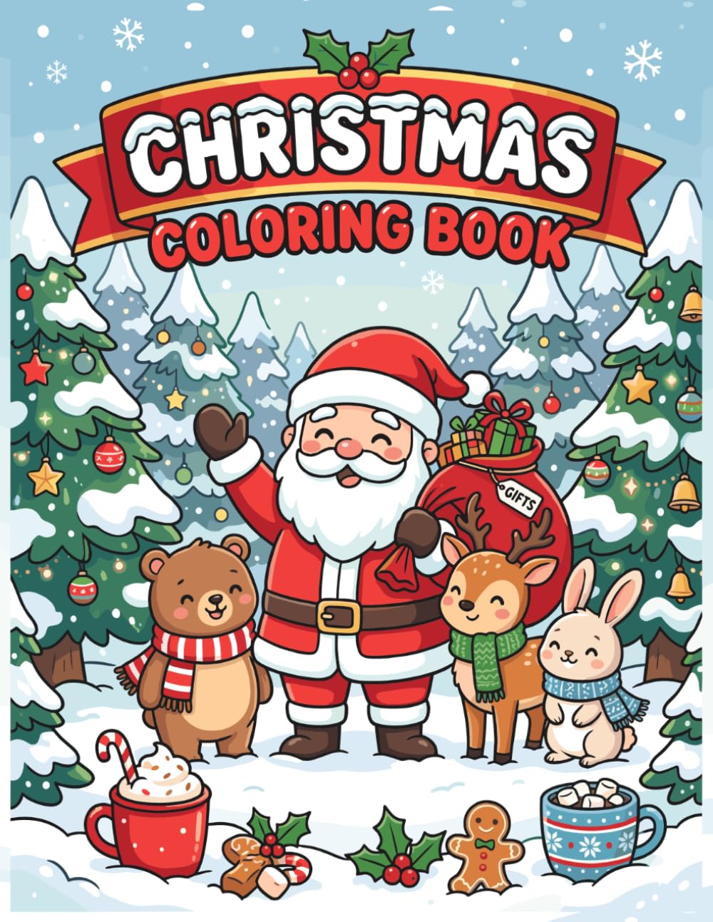 Christmas Coloring book: Calm and Cozy Christmas Coloring Book 30 Relaxing Holiday Pages for Kids & Adults