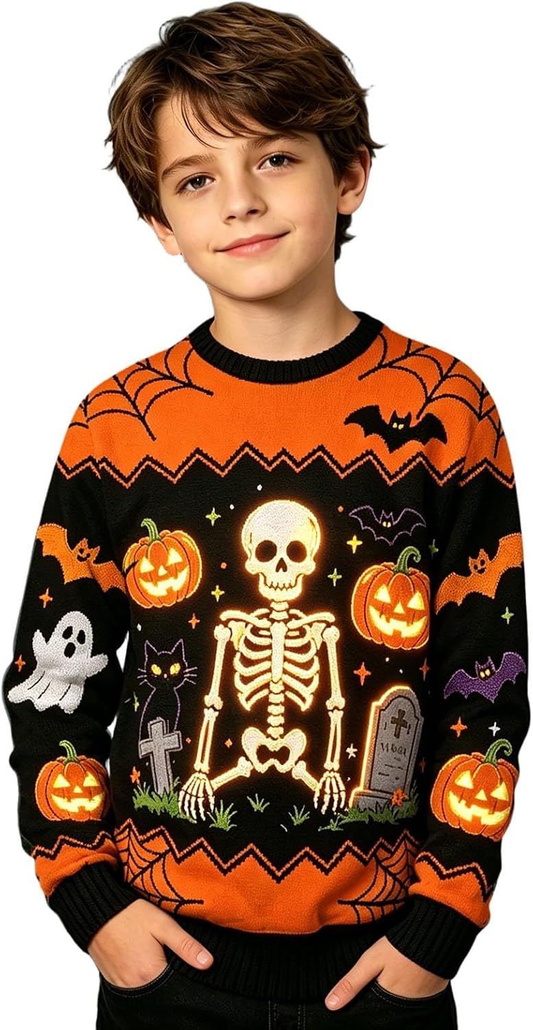 Halloween Sweatshirts for Kids Blood Splatter Print Spooky Shirts