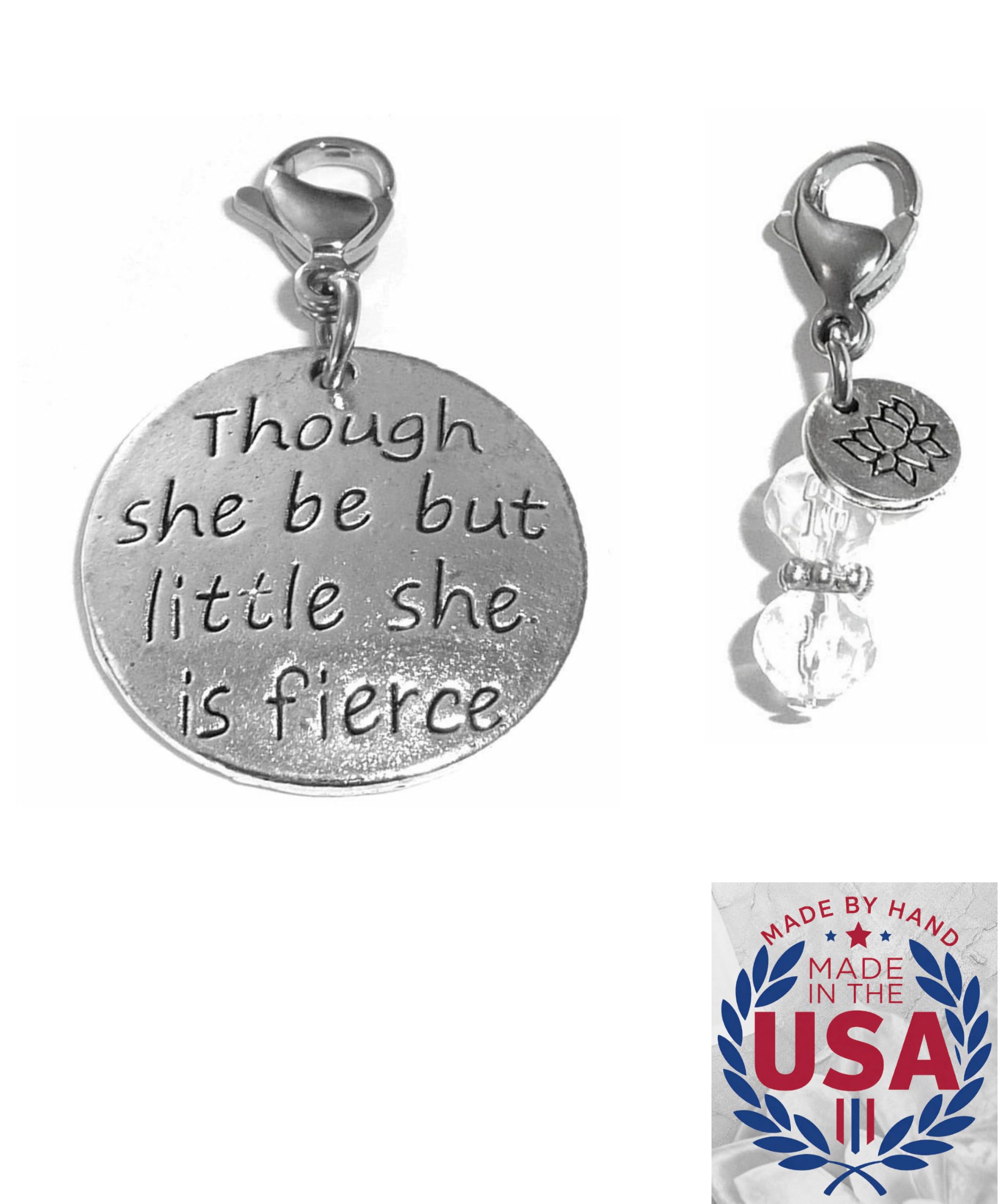 Hidden Hollow Beads Clip On Charm for Purse, Handbag, Keychain, Zipper Pull, Backpack, Jewelry Accessory, USA