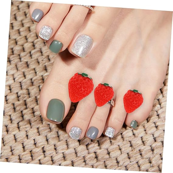 8pcs Comfortable Toe Separators Soft Silicone Toe Dividers for Nail Care Pedicure and Nail Art