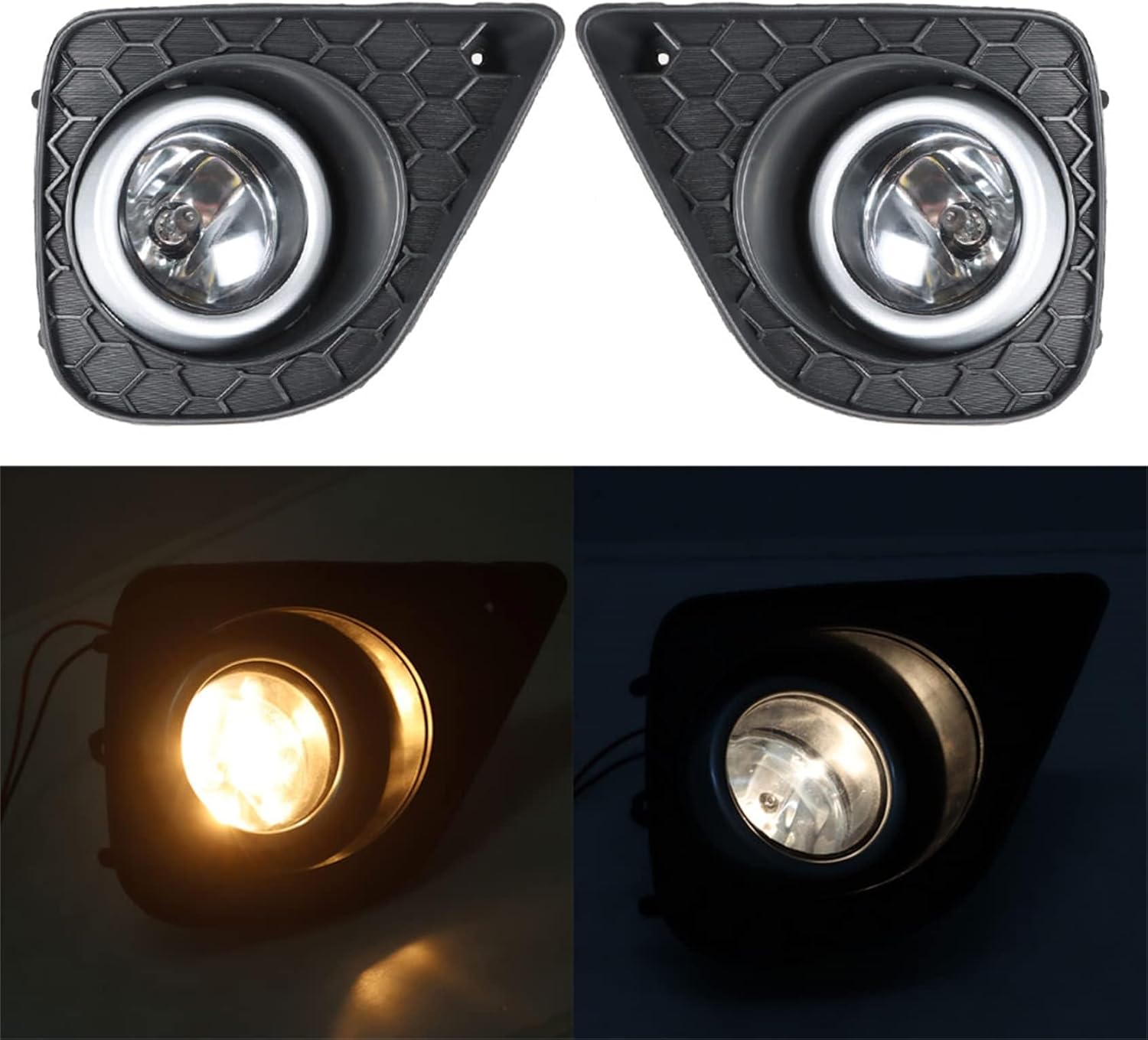 2-Pack Front Bumper Driving Fog Lights Assembly Left and Right Side Replacement for Accord Coupe 2013-2015
