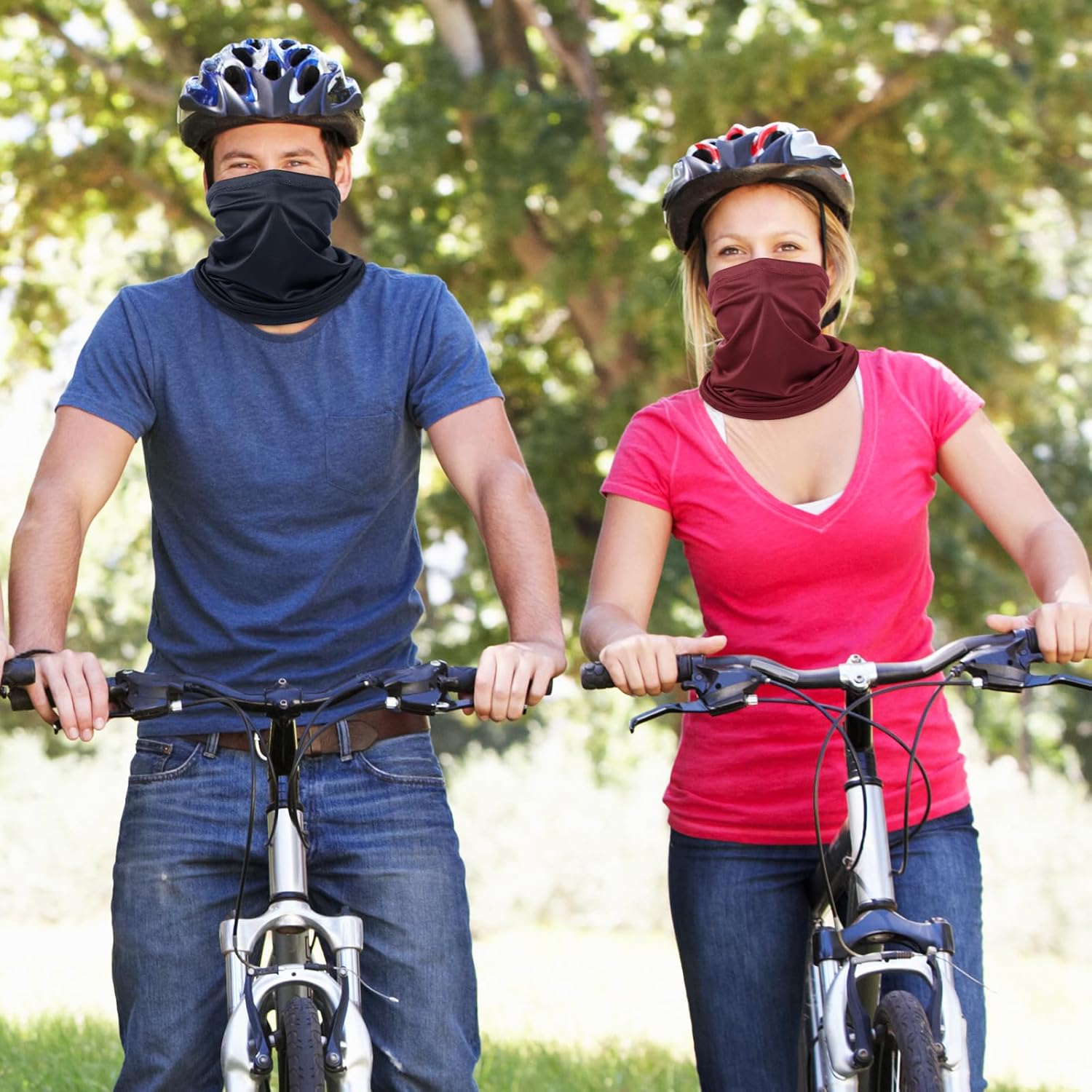 Geyoga 6 Pieces Summer UV Protection Cooling Neck Gaiter Face Clothing Neck Gaiter Mask Scarf Sunscreen Breathable Bandana - Image 7