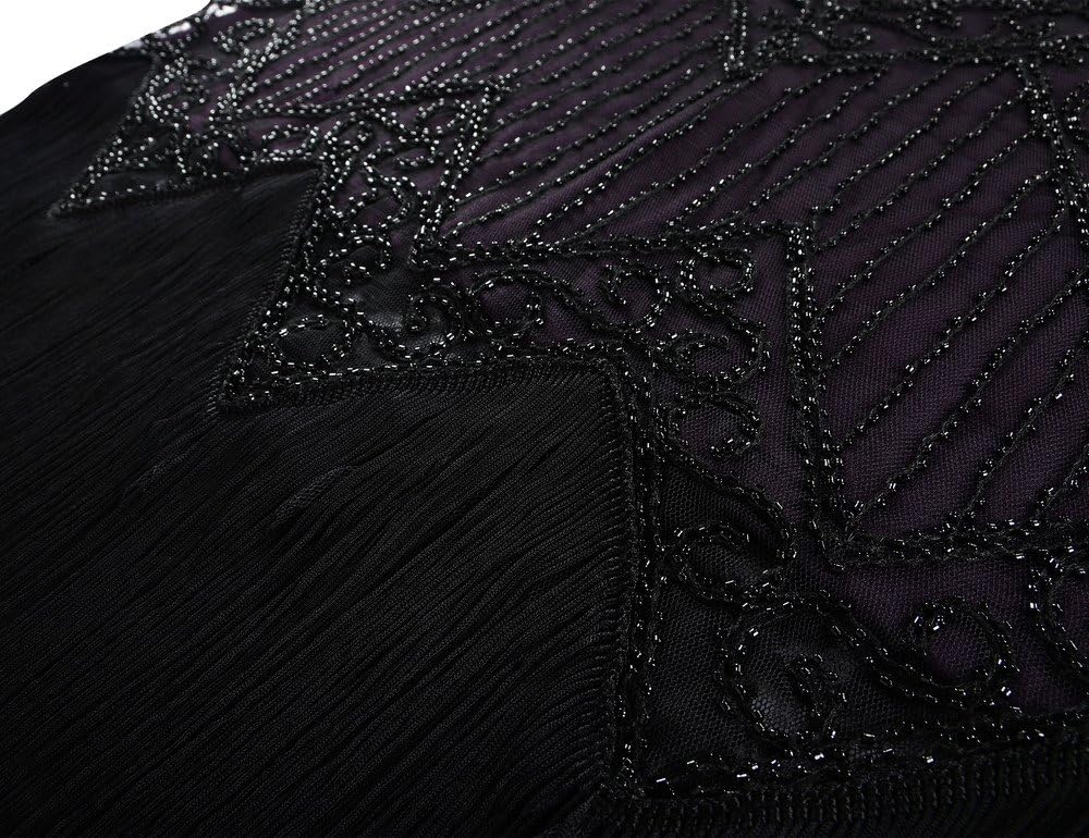 PrettyGuide Women's 1920s Dress Sequin Art Deco Flapper Dress with Sleeve - Image 5