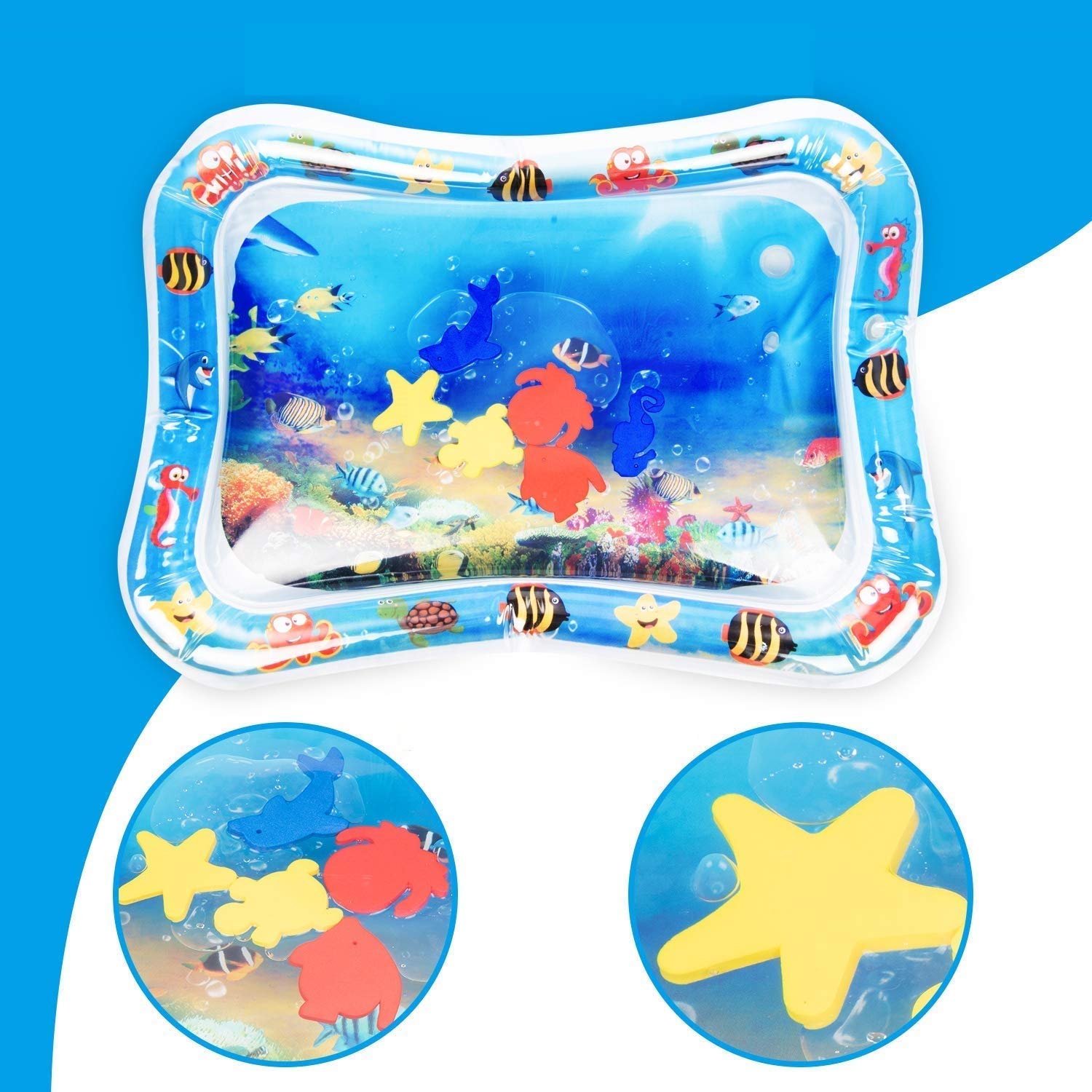 Breewell Tummy Time Water Play Mat, Baby Toys for 3 6 9 Months | Multi Color 4