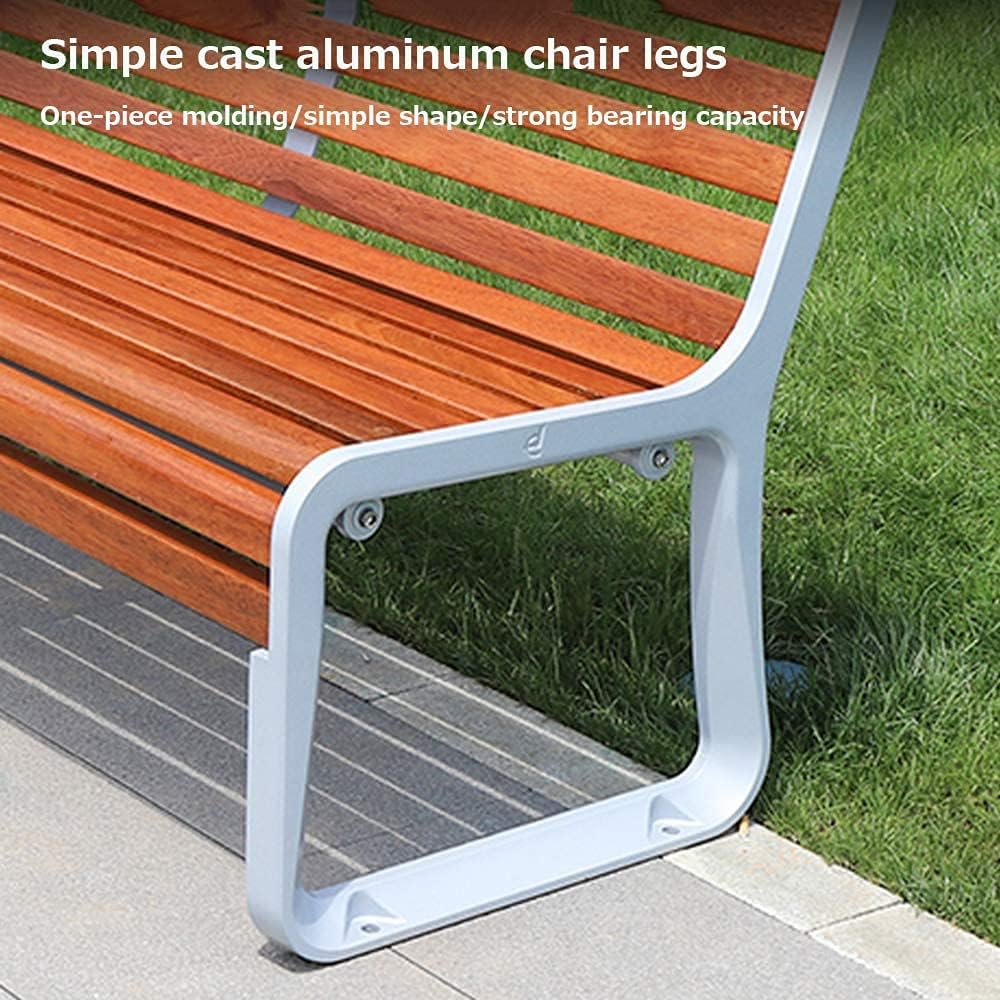 Park Terrace Bench Outdoor Bench, Weatherproof Garden Patio Bench Made of Cast Iron and Pine, 2-Seater Bench on The Porch Lawn