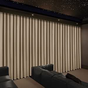 Amazon.com: Macochico Home Movie Theater Curtains 100% Blackout, Sound ...