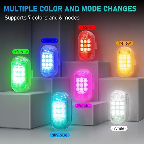 Miniatura 4 de AnnBay Luz estroboscópica para drones con control remoto, mini luces intermitentes magnéticas a batería, alto brillo y cambio de color, luz