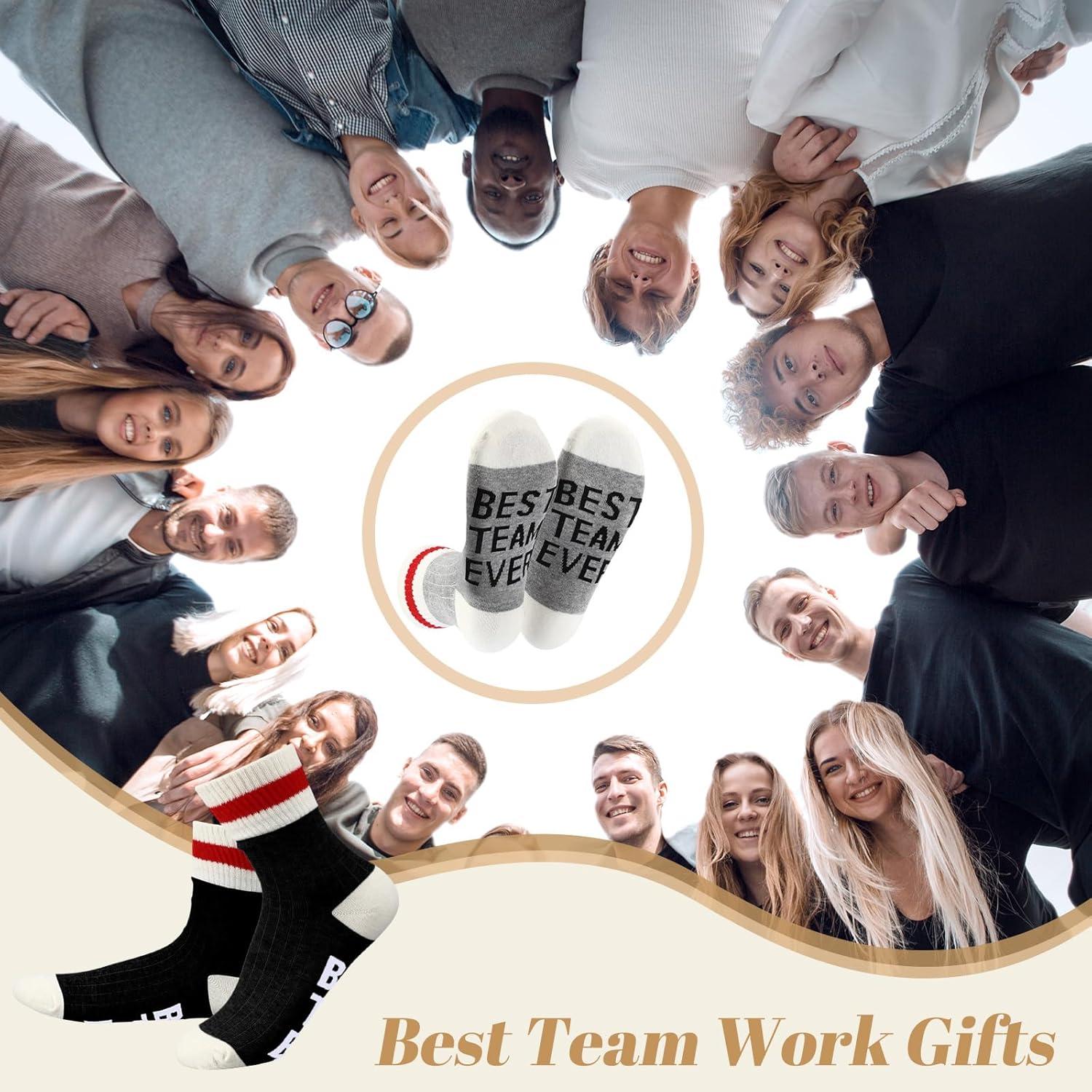12 Pairs Best Team Ever Socks Bulk Employee Appreciation Gifts for Valentine's Day Women Men Staff Coworker Office - Image 6