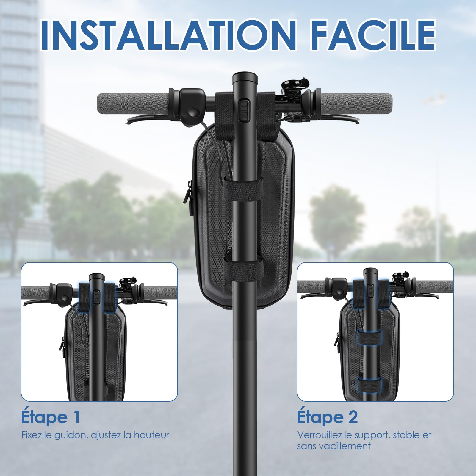 3L Sacoche Trotinette Electrique, Étanche Sac de Scooter, Accessoire Trotinette Electrique, Compatible avec Xiaomi Mijia, Ninebot, Sedway