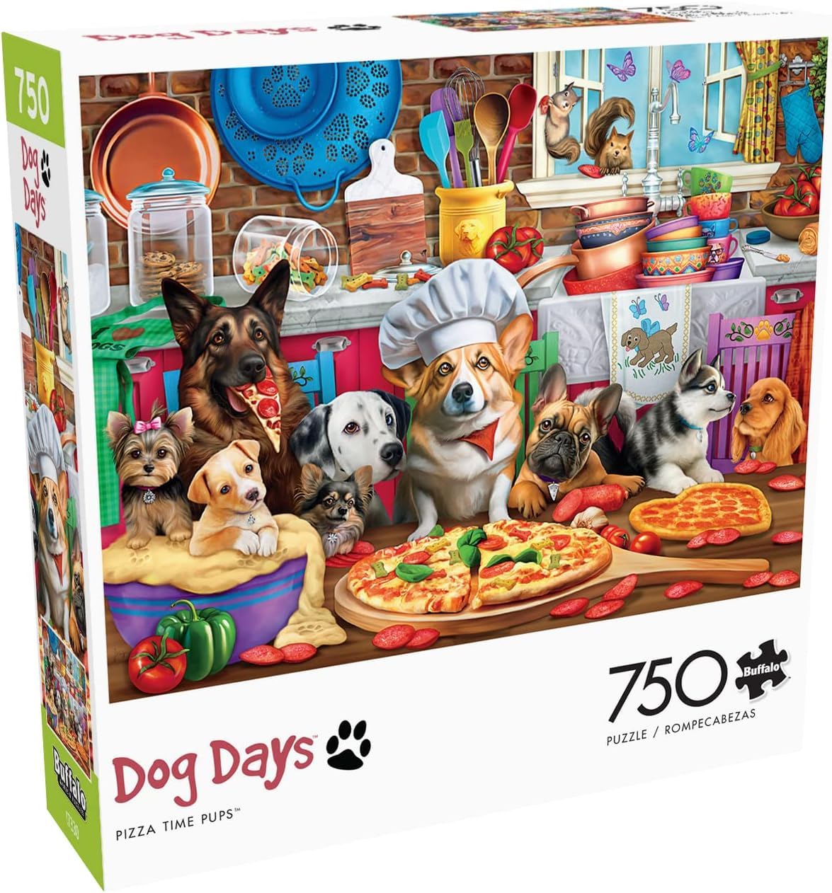 Buffalo Games - Pizza Time Pups - 750 Piece Jigsaw Puzzle