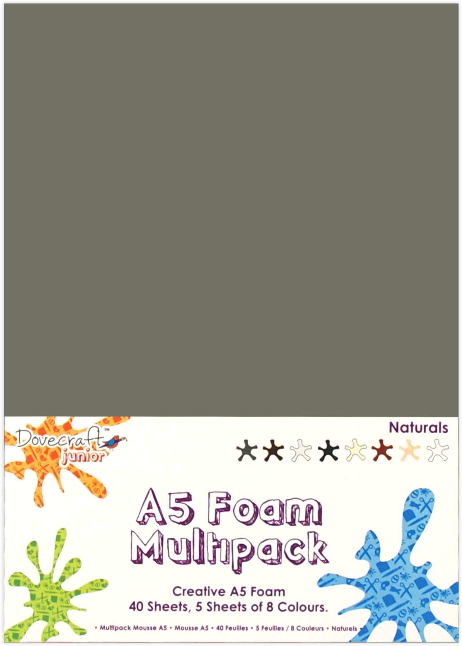 DovecraftEssentials - A5 Creative Foam Sheets Assorted Natural Colours, 40 Pack