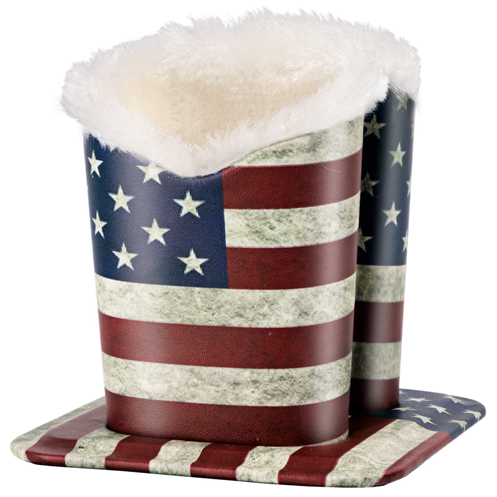 Plush Fluffy Lined Double Eyeglasses Holder Stand Protective Glasses Holder Case Rests Securely on Desk or Nightstand