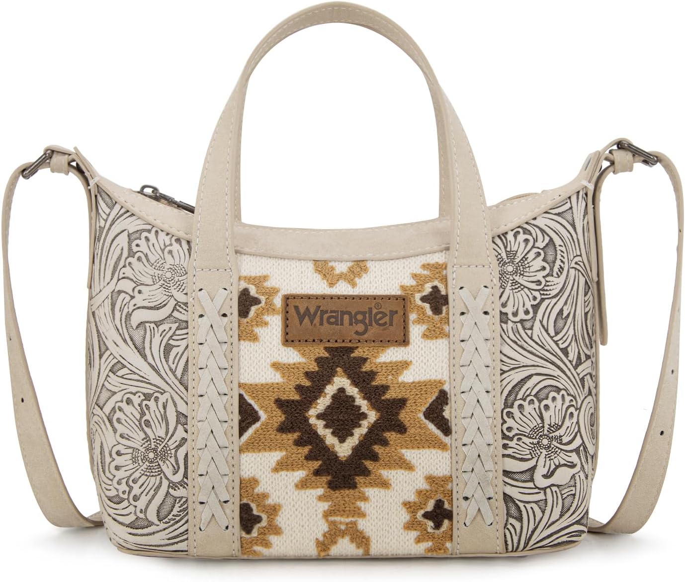 Wrangler Tooled Aztec Small Crossbody Bags for Women Designer Top-Handle Crossbody Handbag