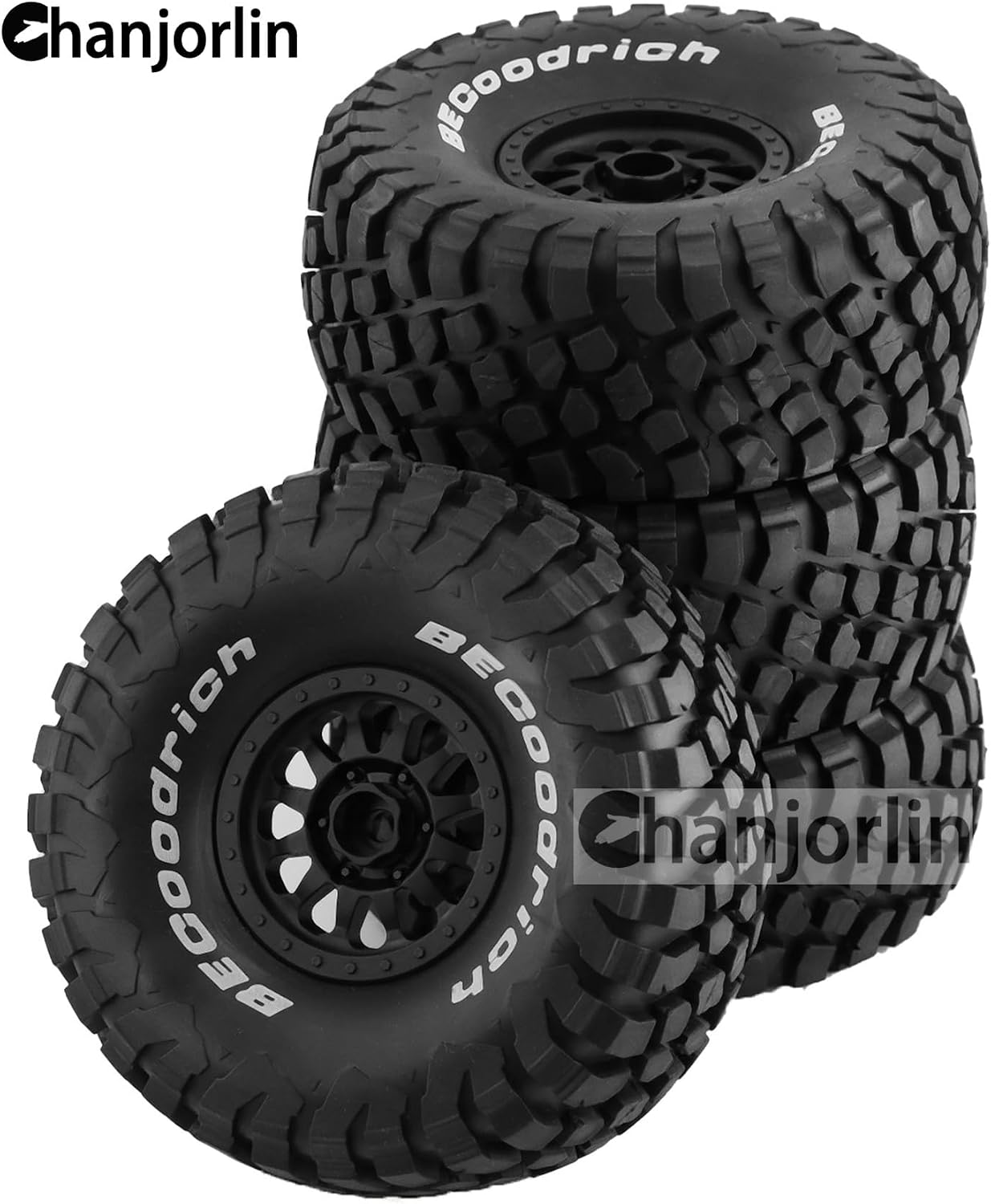 1/7 RC Short Course Truck Tires and Wheels 17mm Hex OD 5.43" 1/8 All Terrain Off Road Tyres with Foam Insert for 1:7 RC Buggy Monster Truck Car TRAXXAS UDR 85086-4 4PCS (Black)