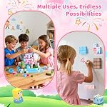 PINKCAT Toys for Girl Kids: Magnetic Blocks 200PCS STEM Building Cubes Toy -Creative Educational Sensory Toys for 3 4 5+ Year Old Girls Boys Toddlers Gifts, Pink Castle Magnet Tiles