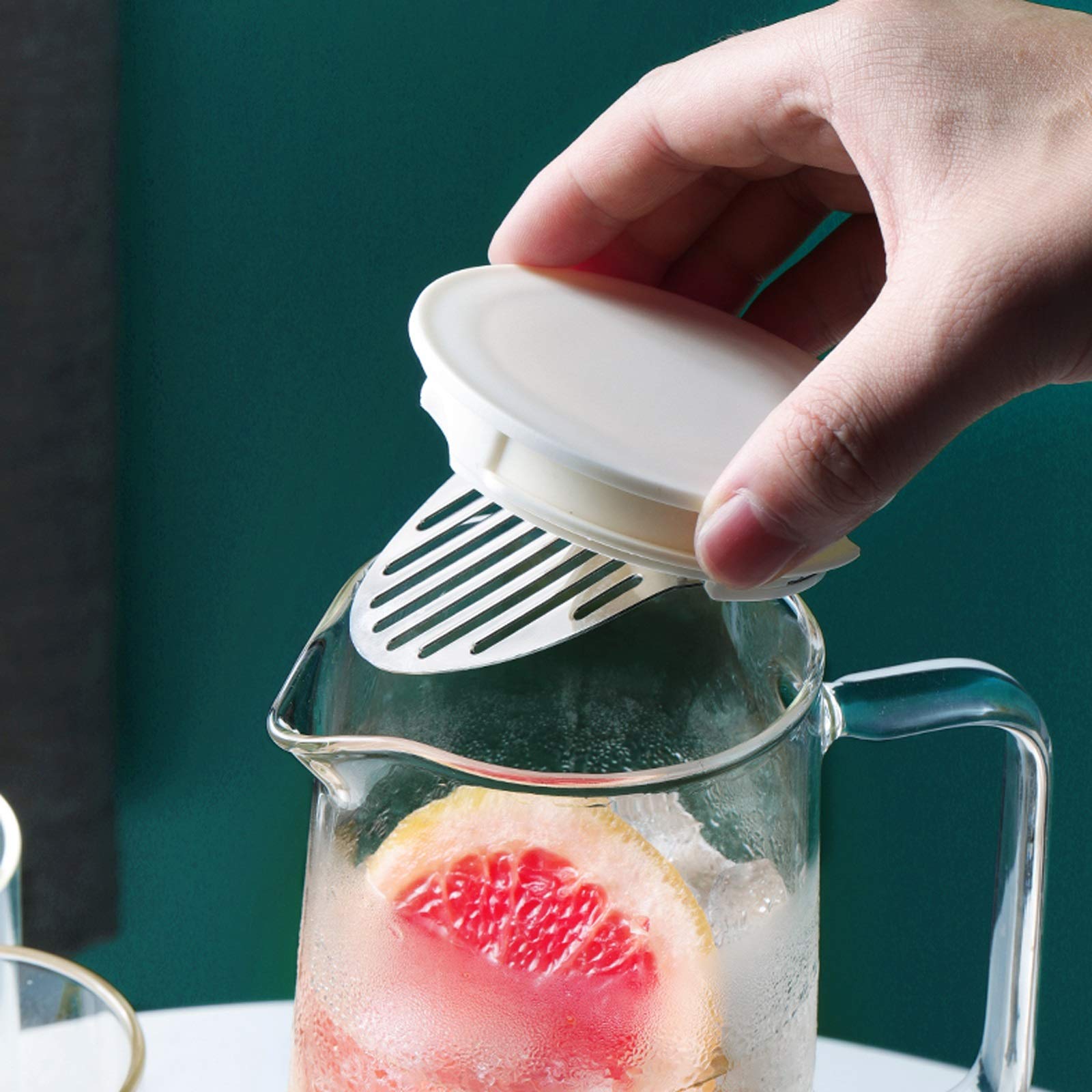 caihuashopping Fruchtsaft Krug Glaskrug mit großem Kapazität mit Deckel und Griffglaskaräken für den Haushaltsnutzung Nicht-Tropf leicht zu reinigen (1000 ml / 1500ml) Wasserkrug (Size : 1L)