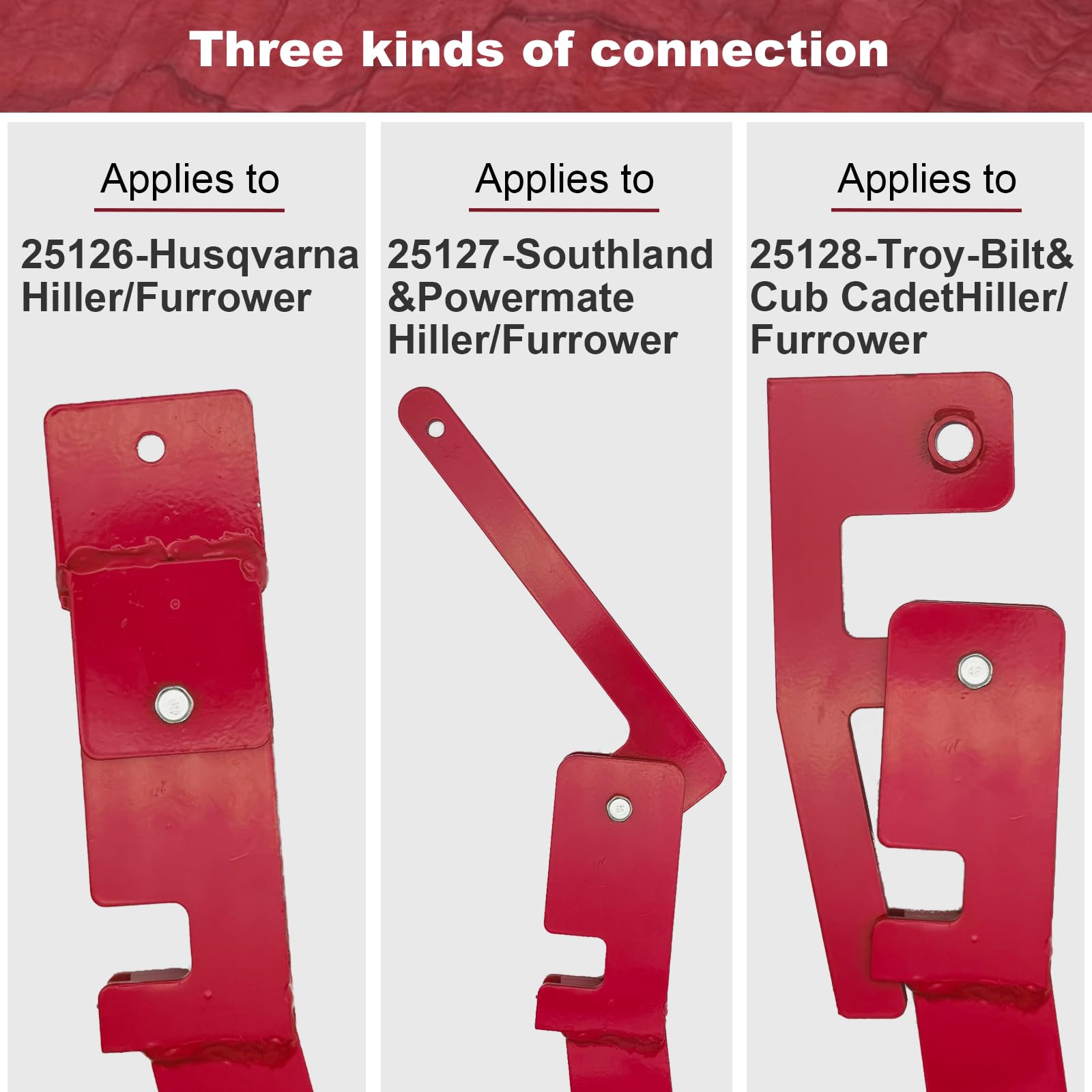 15683 Hiller-Furrower Kit para Tillers de dientes traseros, compatible con rotrottillers de dientes traseros de terremoto, ala ajustable, tres tipos de conexión, fácil de instalar, rojo.