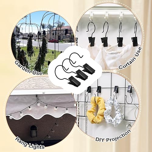 Vista 12 de Coideal - Ganchos pequeños para cortinas para colgar luces de fiesta, decoración para ducha, decoración del hogar, fotos, exhibición de manualidades