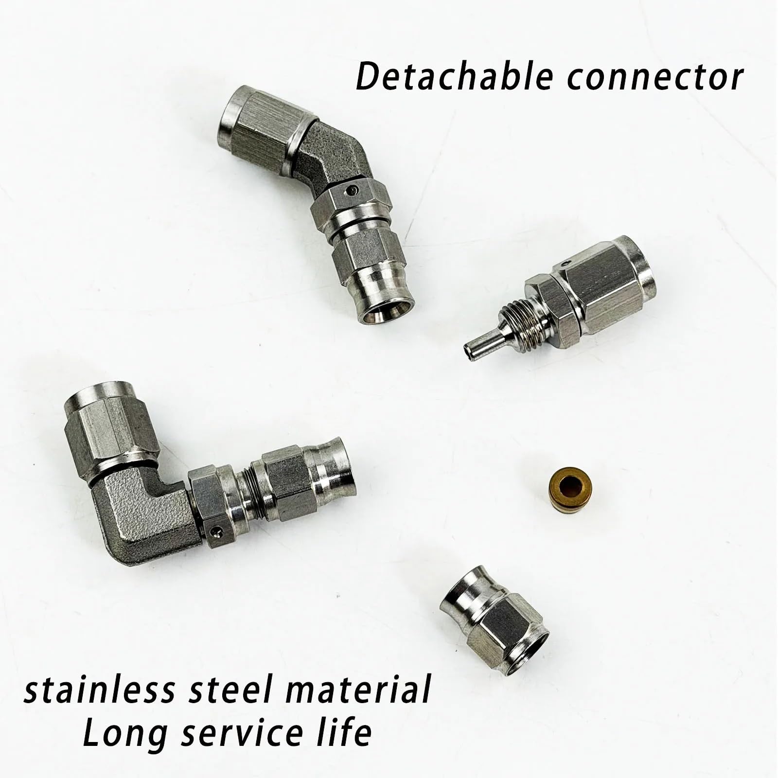 Adaptador Manguera Grifo Accesorio de conexión rápida Freno | Adaptador de codo recto de 0° 45° 90° Conector de manguera de línea de automóvil(45 degree)