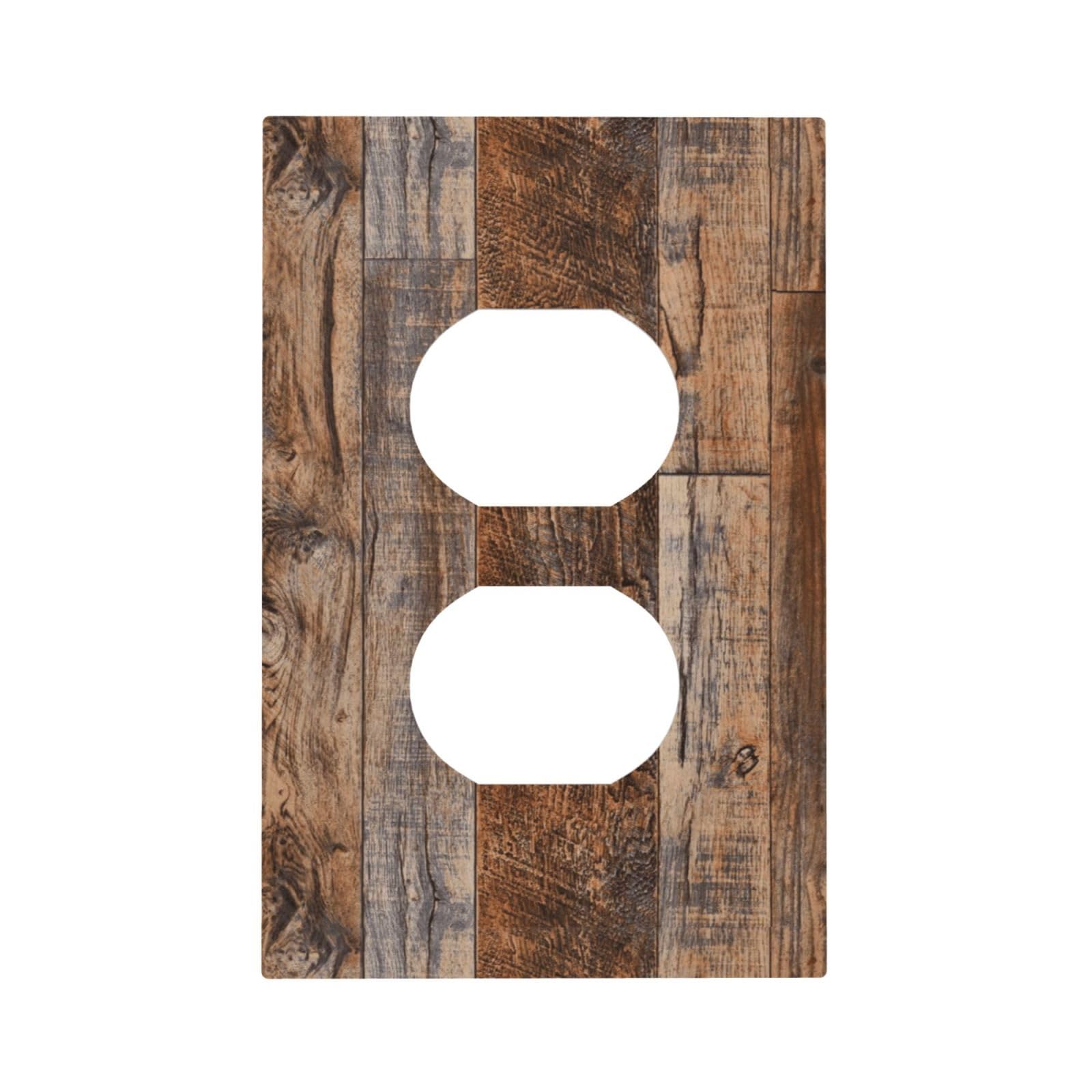 Country Distressed Vintage Wood Wooden Decorative 1 Gang Receptacle Outlet Cover Electrical Duplex Wall Plate Single Duplex Wall Plate Light Switch Cover
