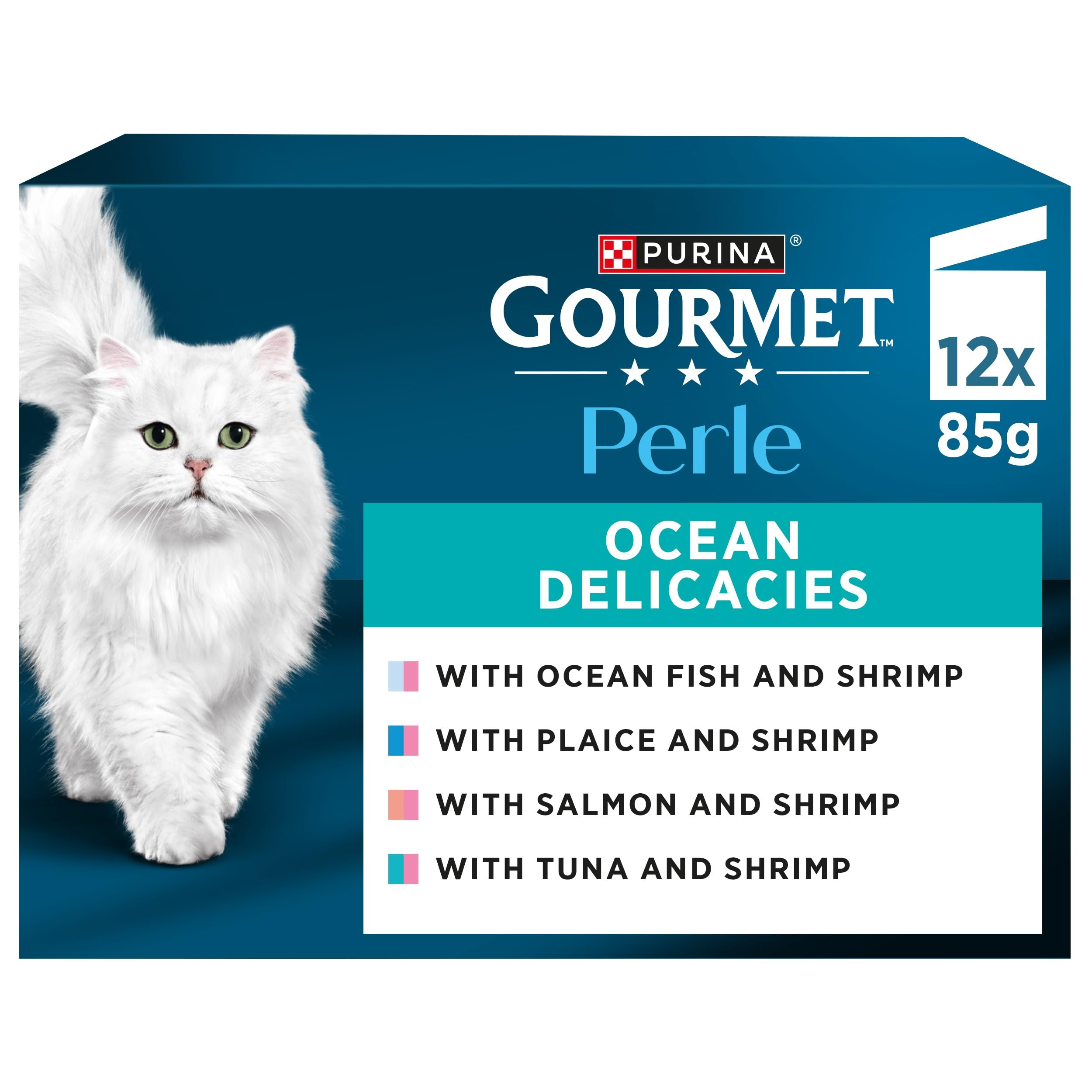GOURMET Perle Ocean Delicacies in Gravy Wet Cat Food 12x85g (Pack of 4)