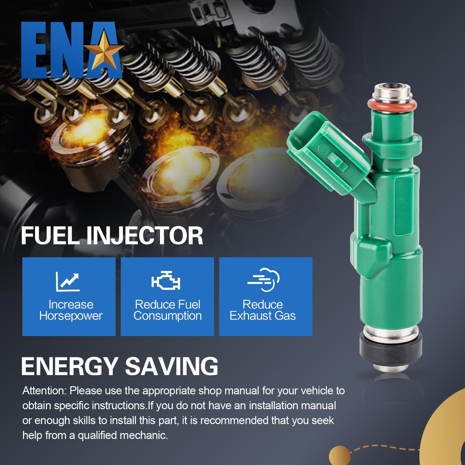 ENA 12 Holes Fuel Injectors Compatible with Toyota Prius Echo Scion xB xA 1.5L L4 2000 2001 2002 2003 2004 2005 2006 2007 2008 2009 Fuel Injector Replacement for FJ343 2320921020 67249 Set of 4