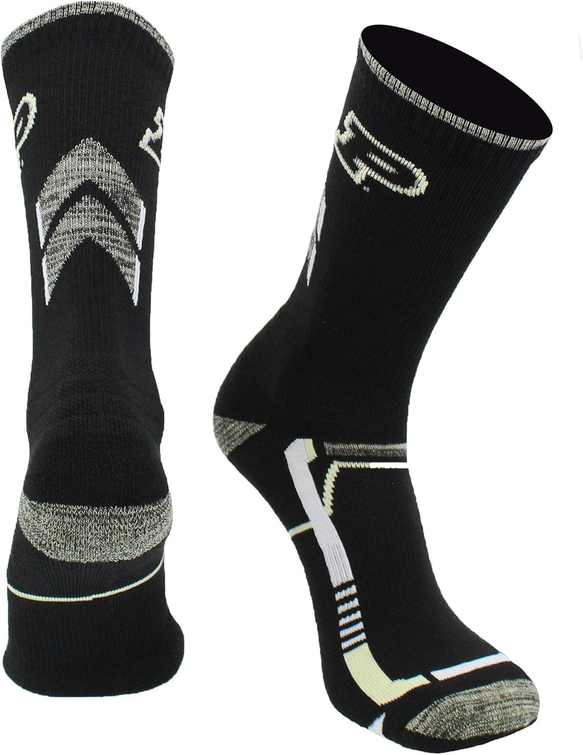 Purdue Boilermakers Champion Crew Socks (Black/Old Gold, Large)