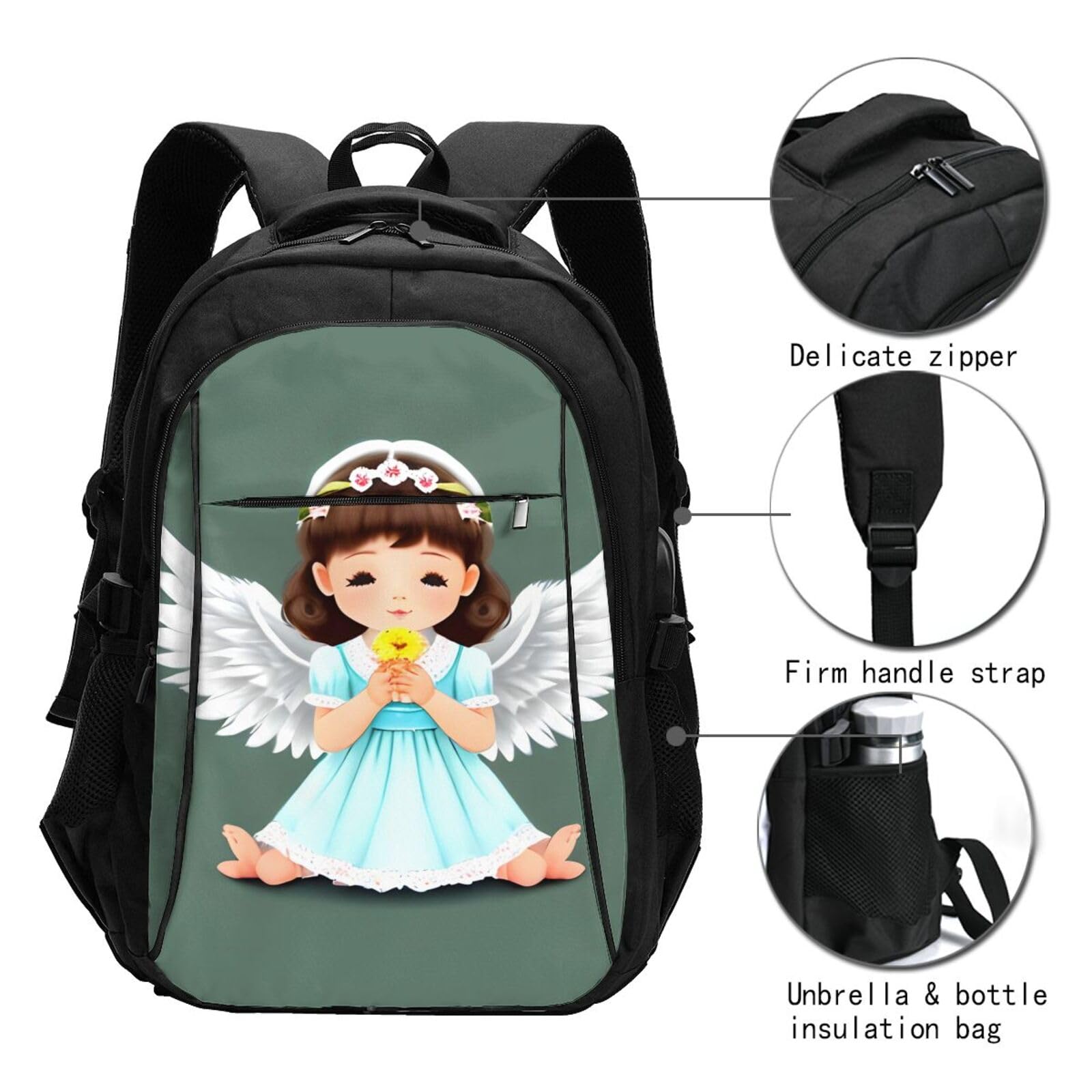 Zaino da viaggio per computer portatile con porta USB
