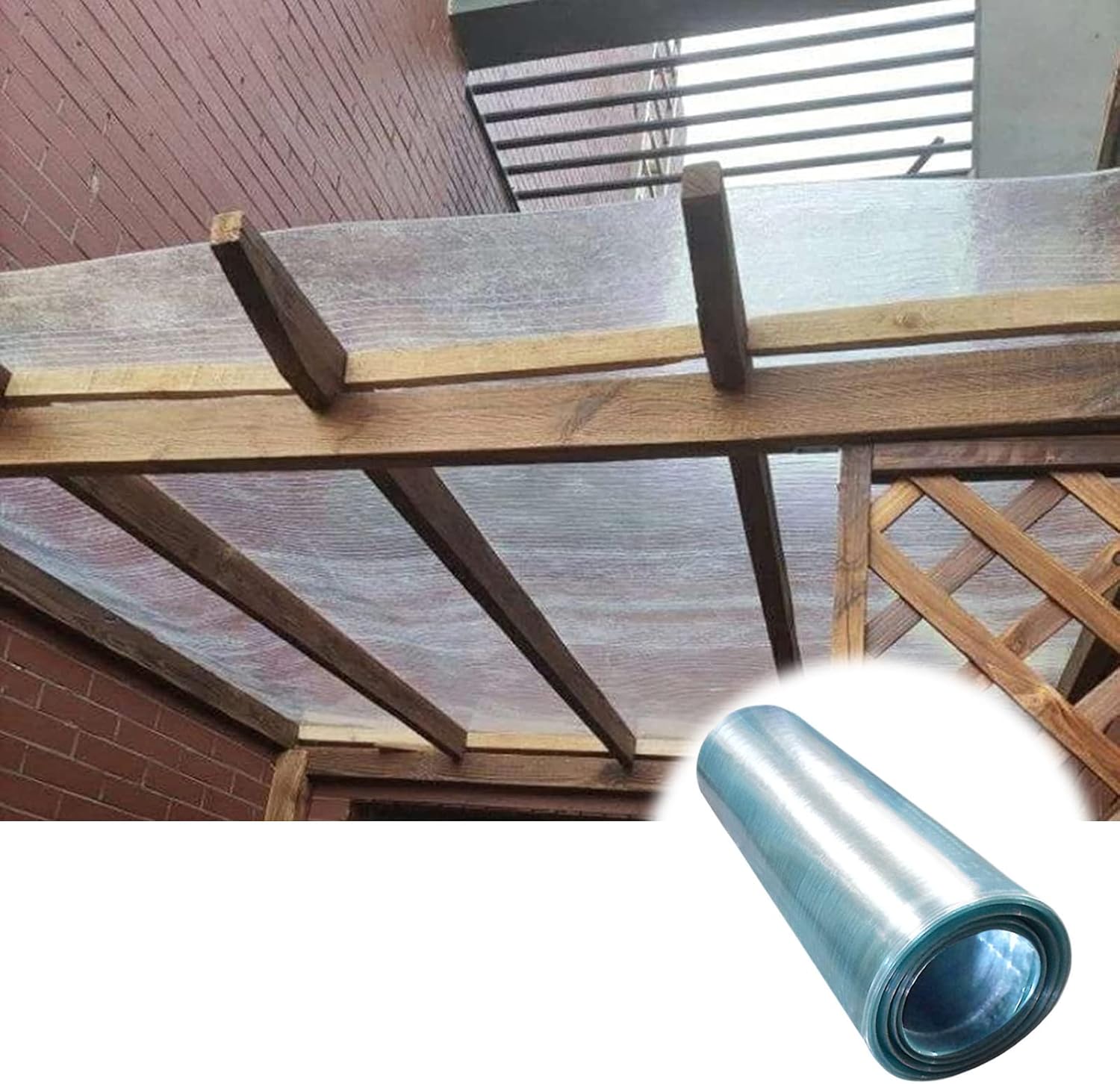 Clear Polycarbonate roof Sheet for Outdoor Awning, Cold Frame, Transparent Daylight Plate with rain Protection, Easy to Bend and Cut, Size 1.2x4m