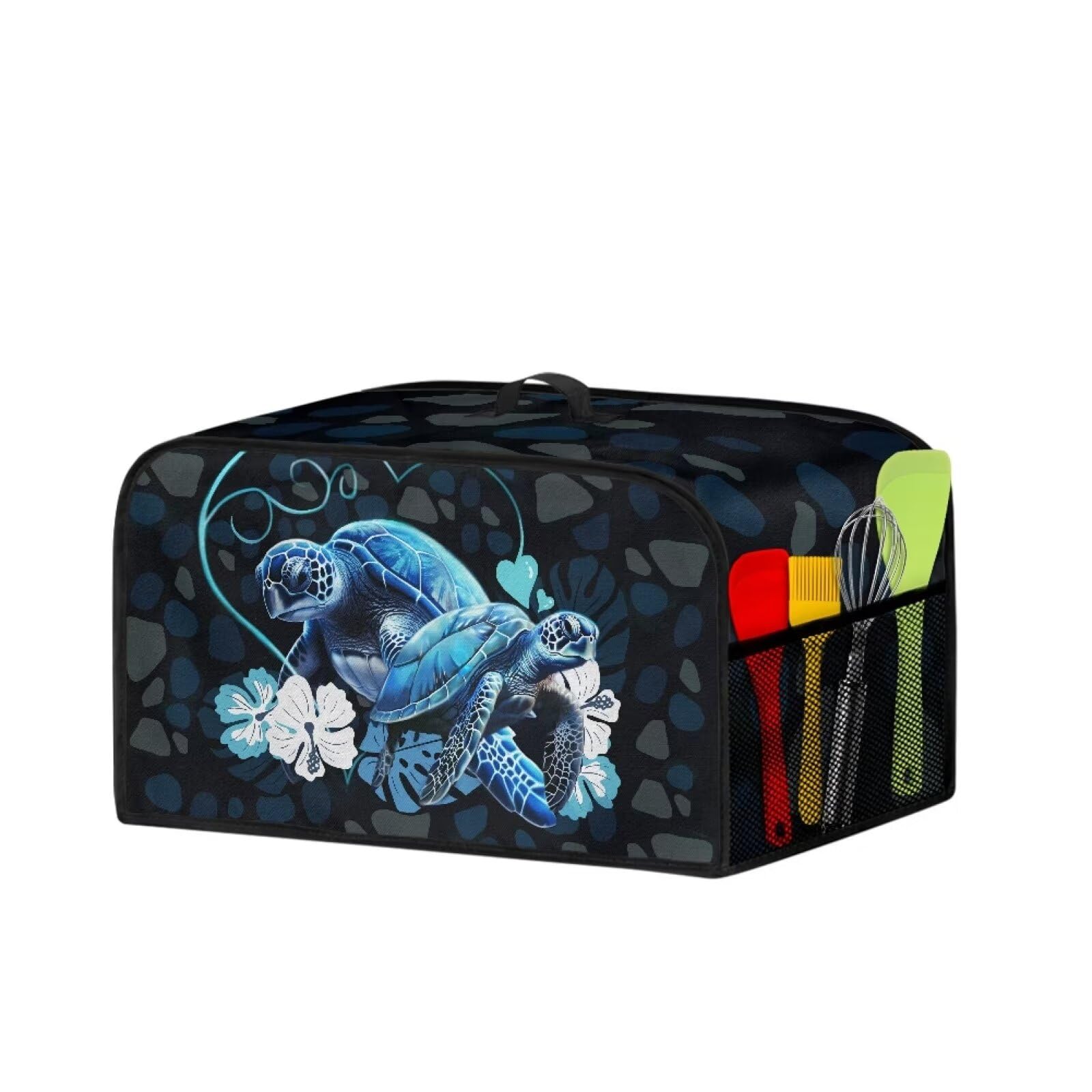 Mintulipy Turtle 6/7/8 Quart Slow Cooker Protector Dust Protection Insulated Kitchen Appliance Cover with Top Handle and Pocket Keep Tide and Clean