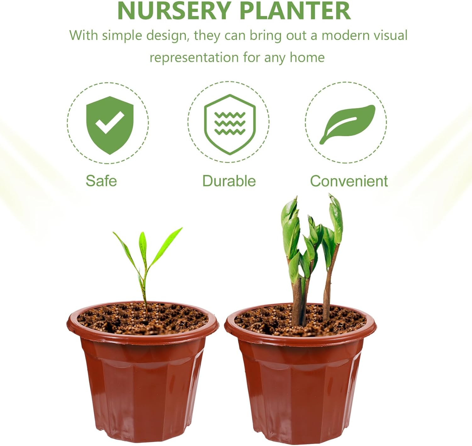 LIOOBO 25pcs Red Plastic Nursery Planter Pots, 12-Sided High-Edge Garden Flower Containers for Seedlings and Outdoor Planting