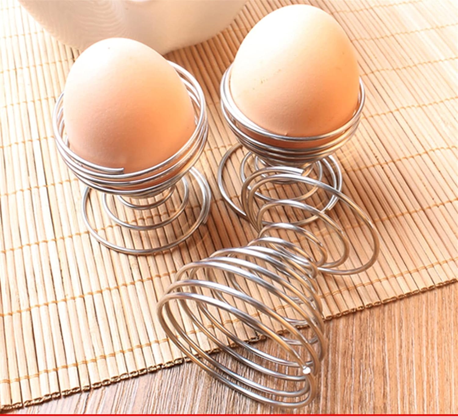 Whisks for Cooking Stainless Steel Egg Tray Spring Egg Tray Steamed Egg Shelf Pudding Tray 3/5/10pc Whisking Whisk (Color : 10 pieces) (5 pieces)