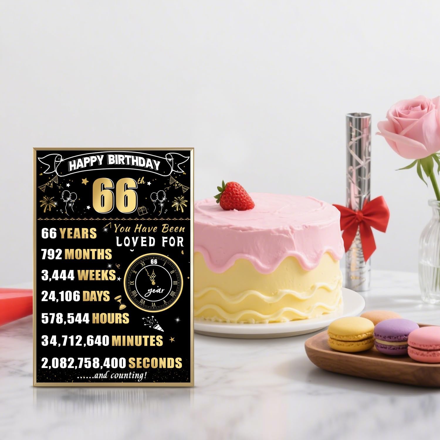 66th Birthday Card, Happy Birthday Decorations for Women Men, Best 66 Year Old Birthday Gifts for Mother Dad, Unique Creative Gift for Wife Husband image 4
