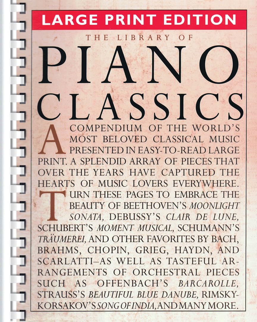 The Library of Piano Classics - Large Print Edition | Piano Solo Sheet Music | 51 Beloved Classical Pieces | Music Sales America Songbook for Beginners and Advanced Players
