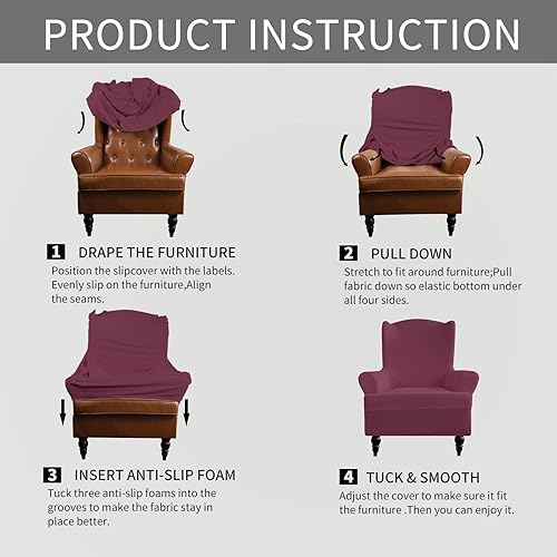 Miniatura 5 de Easy-Going Funda elástica para sofá de 1 pieza, protector de muebles, suave con parte inferior elástica, poliéster, elastano, tela jacquard a