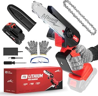 BEEDECK Cordless Mini Chainsaw 6 Inch 20V Battery - Lightweight One-Hand Portable Electric Chainsaw for Wood Trimming & Cutting