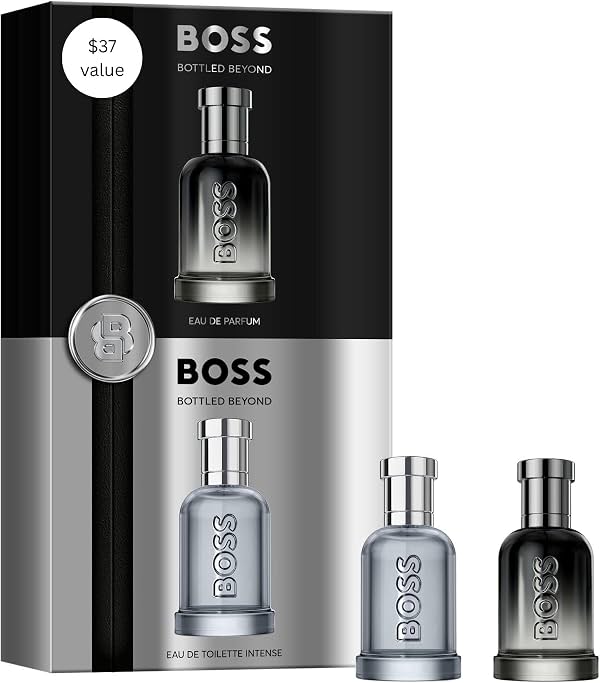 Hugo Boss BOSS Bottled Beyond Eau de Parfum y Eau de Toilette para hombre Set de regalo de 2 piezas (valor de $37) – Notas de jengibre, cuero y flor de azahar – Fragancia de larga duración