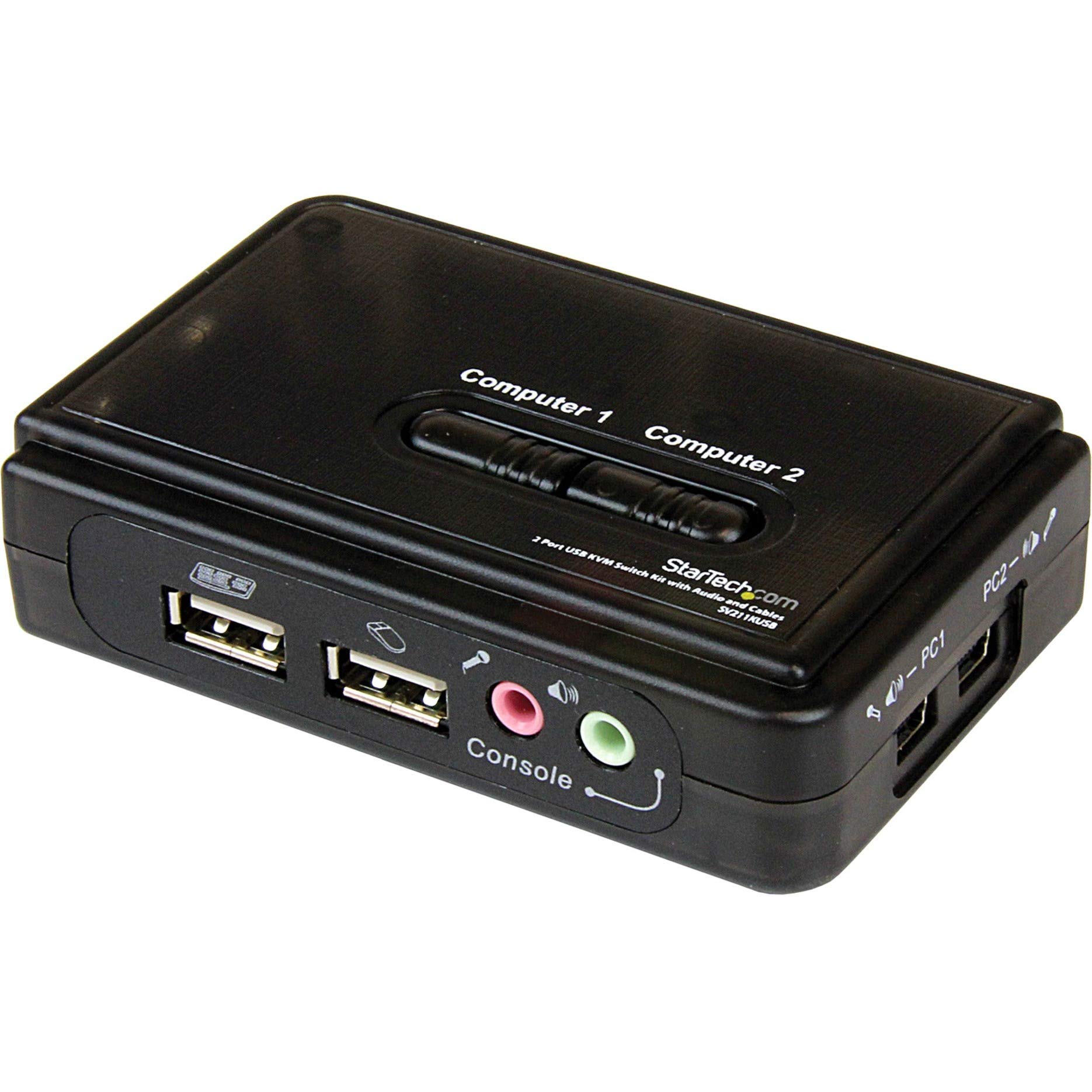 StarTechcom 2 Port USB VGA KVM Switch - Single VGA - Hot-key & Audio Support - 2048x1536 @60Hz KVM Switch - KVM Video Switch (SV211KUSB)