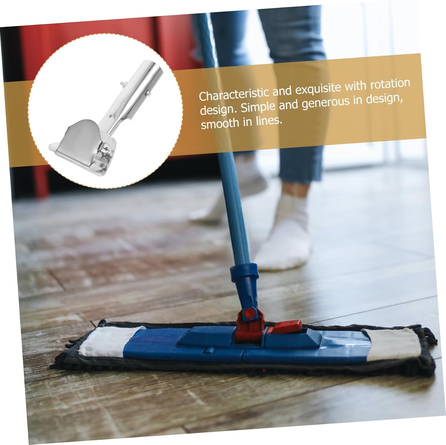 Mop Stick Adapter for Bathroom Mop Pole Replacement Clip Row Save Cost Effort