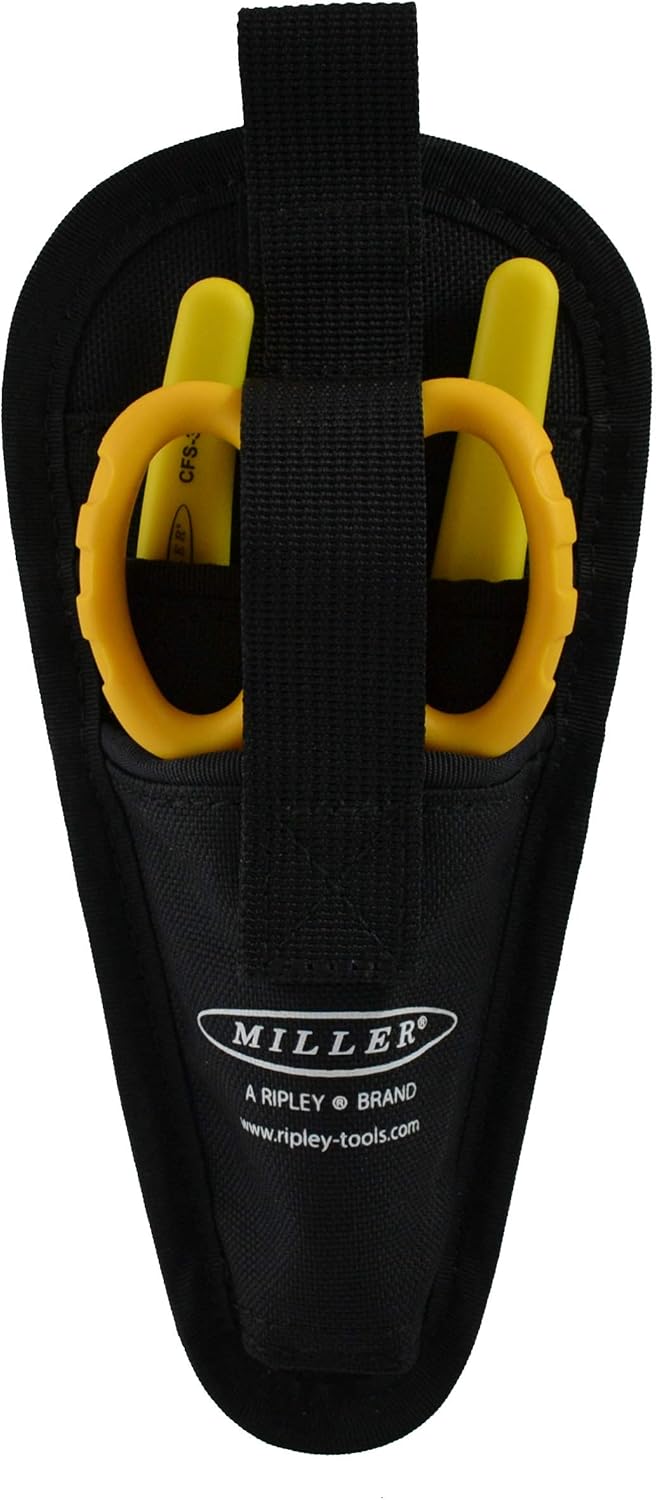 Miller MA01-7001 Kit, CFS-3 3-Hole Fiber Optic Cable Stripping Tool and KS-1 Kevlar Scissors, Easily Portable Tool Set with Belt Clip Pouch for Professional Electricians, Technicians, and Installers
