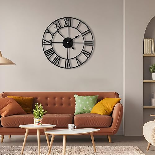 Miniatura 4 de Relojes de pared de 16 pulgadas (15.7 in), funciona con pilas, relojes de pared para decoración de sala de estar, dormitorio, oficina, baño,