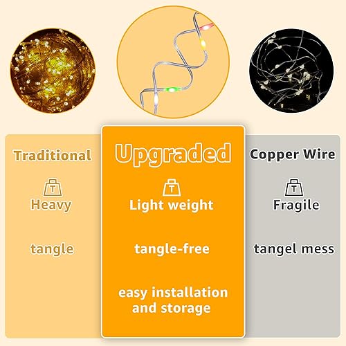 Miniatura 5 de Ollny Luces de cortina de 600 luces LED de 19.7 pies x 9.8 pies, IP67 impermeable para exteriores, cortina de luces de arroz con control remoto,