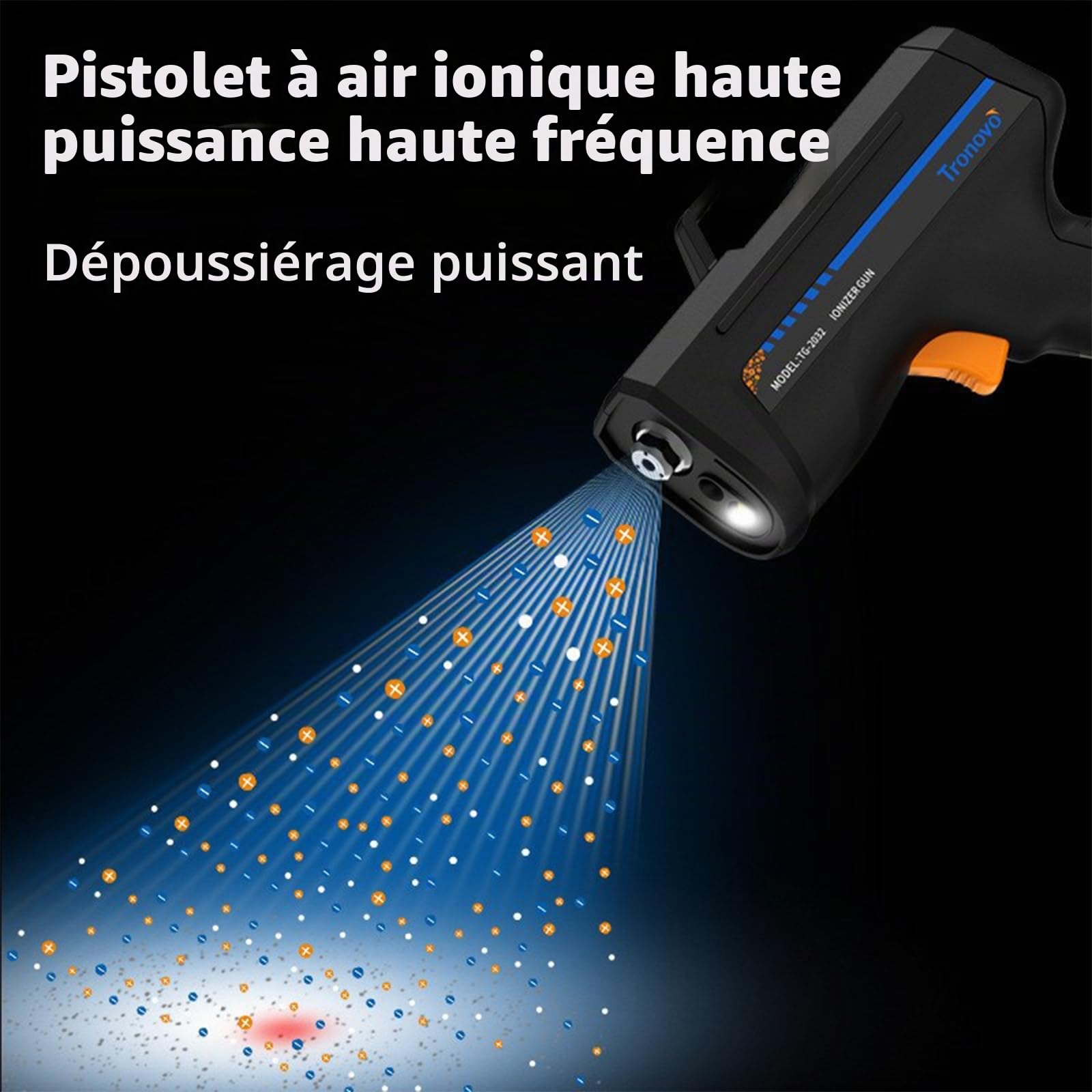 Pistolet Antistatique, Pistolet à Air Ionisé Amélioré, Pistolet Antistatique pour Peinture Automobile, pour Assemblage électronique, Emballage sous Film, Laboratoire De Précision